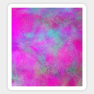 Neon Pink With Blue Paint Brush Spatter Pattern Art Print Pattern Design Sticker